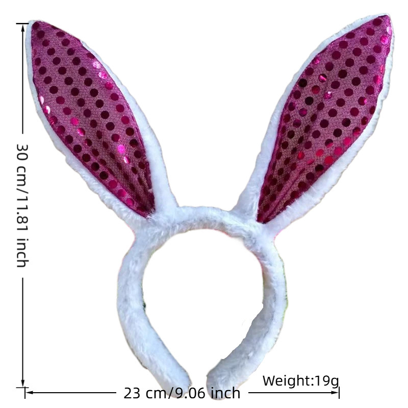 Transfronterizo luminoso conejo oreja banda de cabello adorable peluche banda de cabello oreja banda de cabello accesorios de vestir de fiesta de Pascua