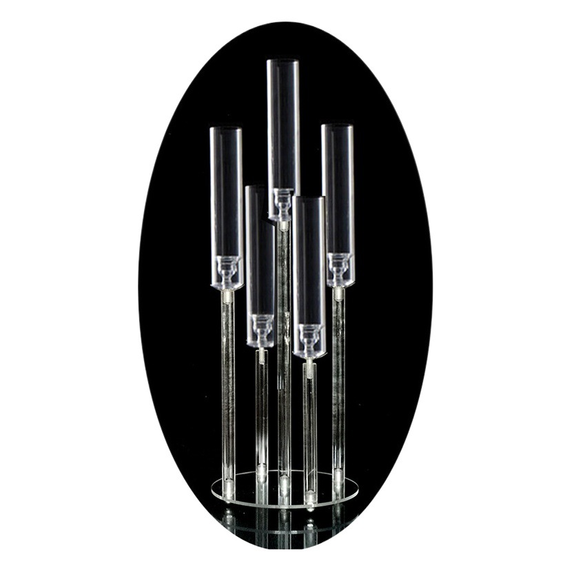 Comercio electrónico transfronterizo para el nuevo acrílico 5-cabeza candelabro boda hotel restaurante occidental fiesta de cumpleaños casa candelabro