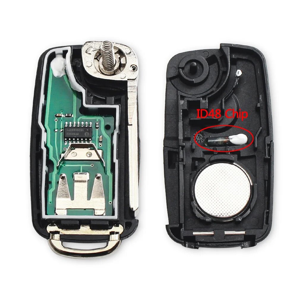 Suitable for Volkswagen 2-button 3-button folding remote control car key 5K0837202ad 434MHz ID48 chip