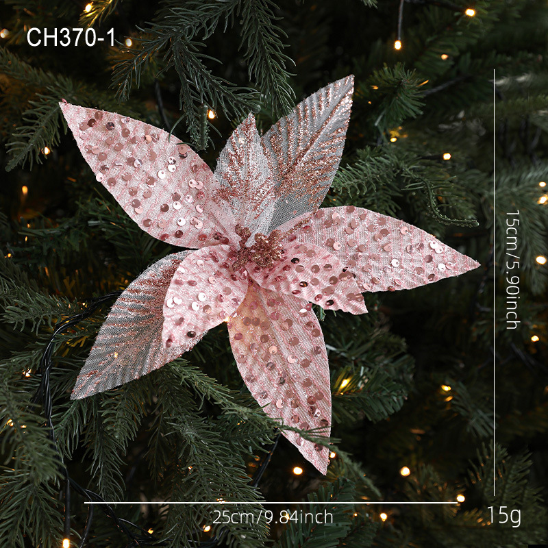 Flores de Navidad rosa de 25CM