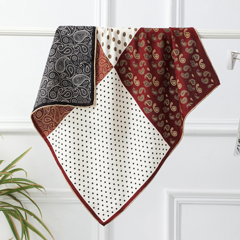 Silk Wool Small Square Scarf Women's 2025 New Neck Protection Thick Scarf Neck High-End Accessible Luxury Autumn and Winter