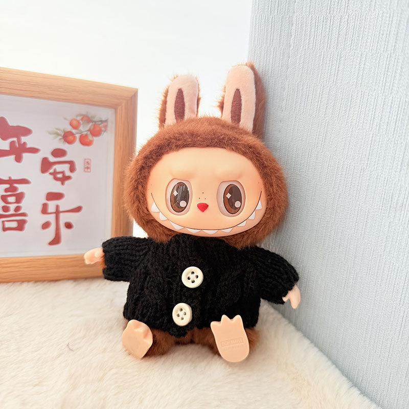 Solo ropa] Llavero de primera y segunda generación Labubu colgante de ropa Rabubu ropa de bebé suéter de punto traje de sombrero