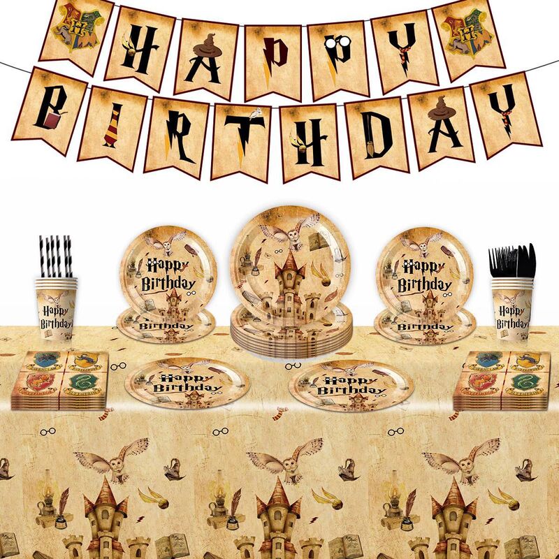 Magic Castle Harry Potter Owl Party Decoration Party Supplies Tableware Set Atmosphere Scene Decoration