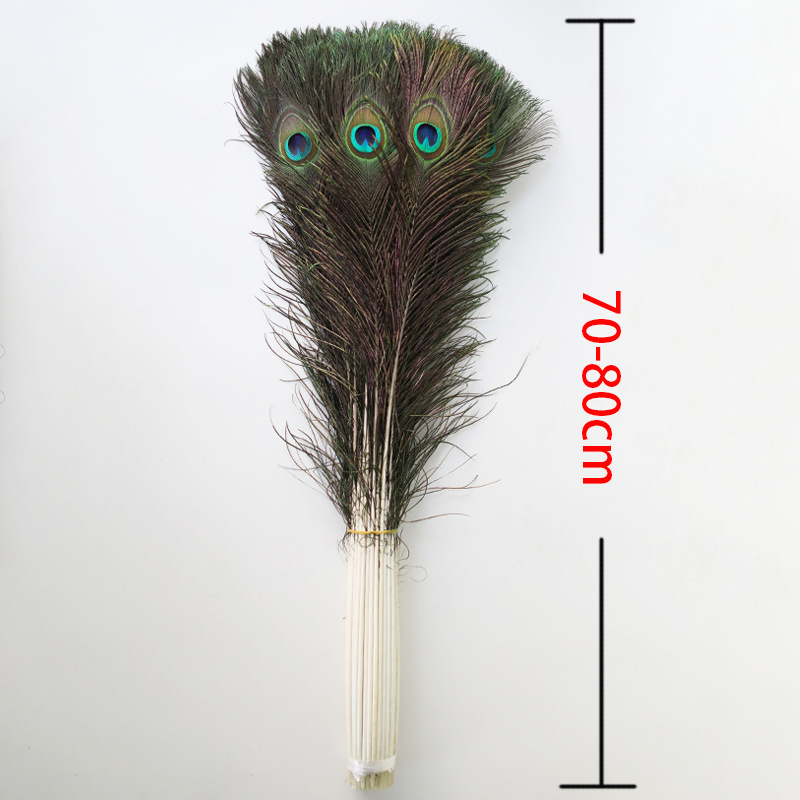Color natural pluma de pavo real 70-80cm cola de pavo real diy joyería hecha a mano tocado decoración del hogar pelo de pavo real
