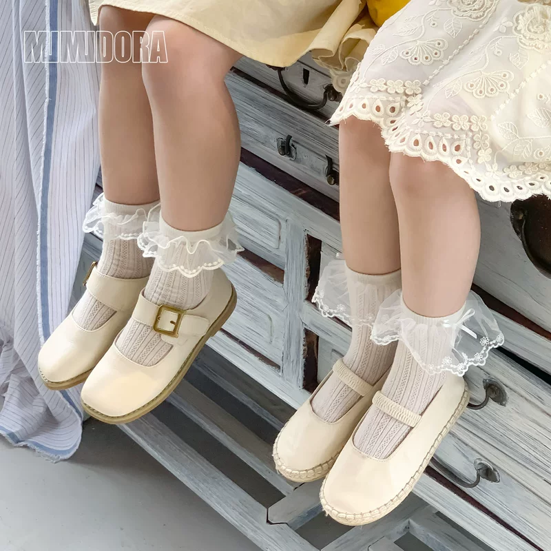 Lace children's summer thin knee socks, lace dress, mid-length, for teenagers