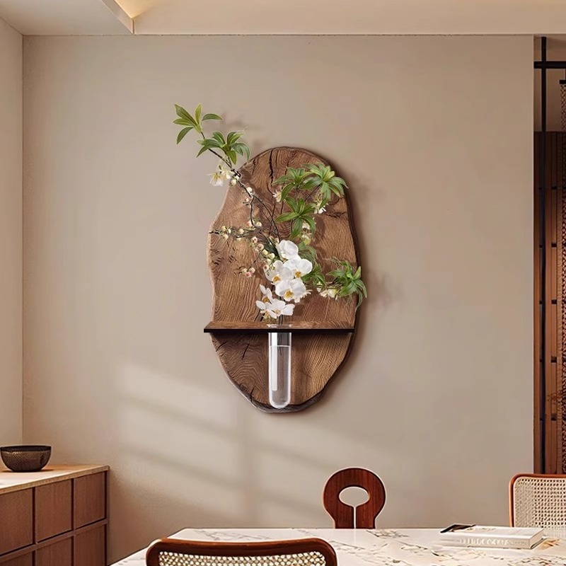 中世スタイルのレストラン装飾絵画、水耕栽培の緑の植物、リビングルームの壁画、玄関絵画、わびさびスタイルのダイニングルームのテーブル壁掛け絵画|undefined