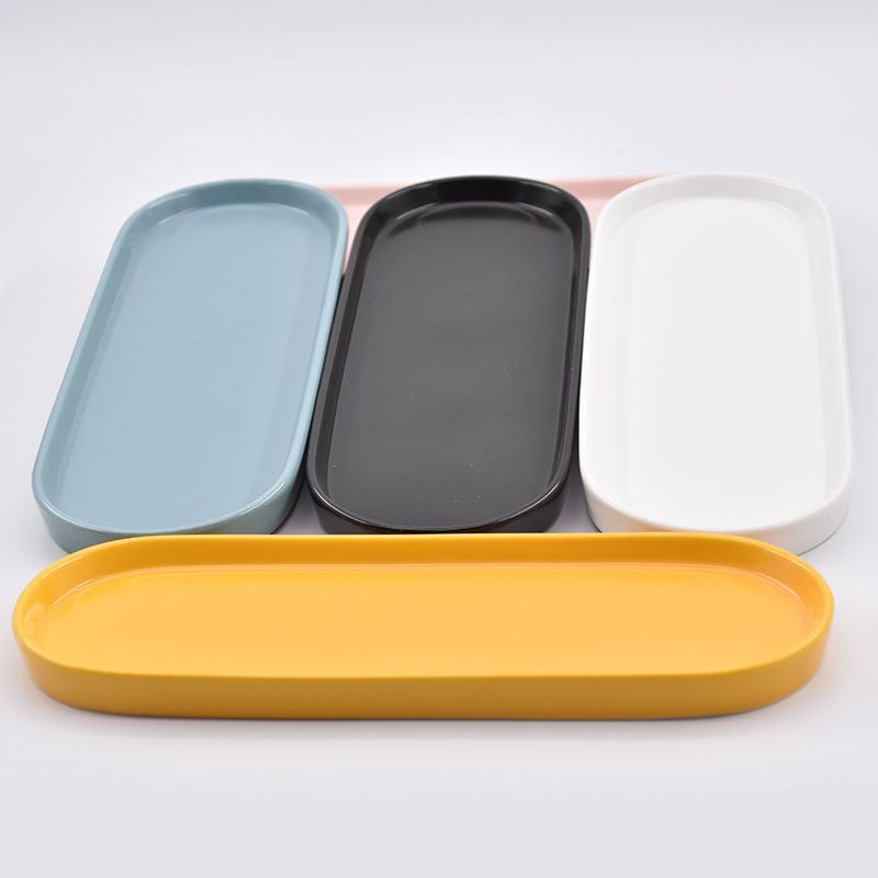 Plato rectangular cubiertos nórdicos en el viento de la red de jóvenes creativas cerámicas sushi postres aperitivos