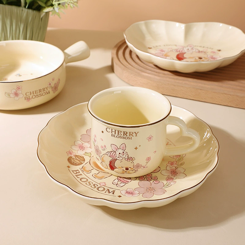 迪士尼 Ceramic cute tableware, set for home use, cartoon elite gift box, wholesale