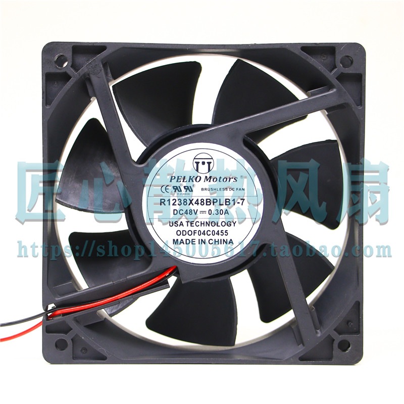 PELKOMOTORS R1238X48BPLB1-7 48V 0.30A 12CM 12038 变频器风扇