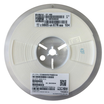 代理国巨YAGEO贴片电容0805/104K/50V  贴片电阻 YAGEO国巨代理商