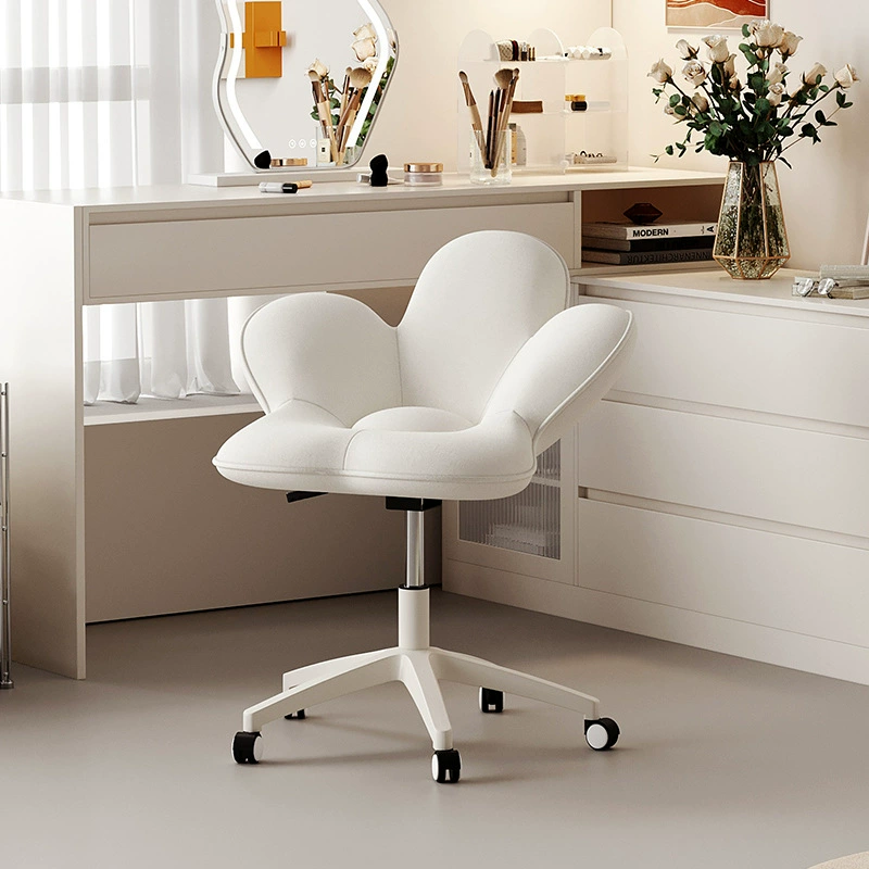 Мобильный стул для макияжа с шкивом, комод для девочек, вращающийся стул для макияжа, регулируемая спинка, туалетный столик