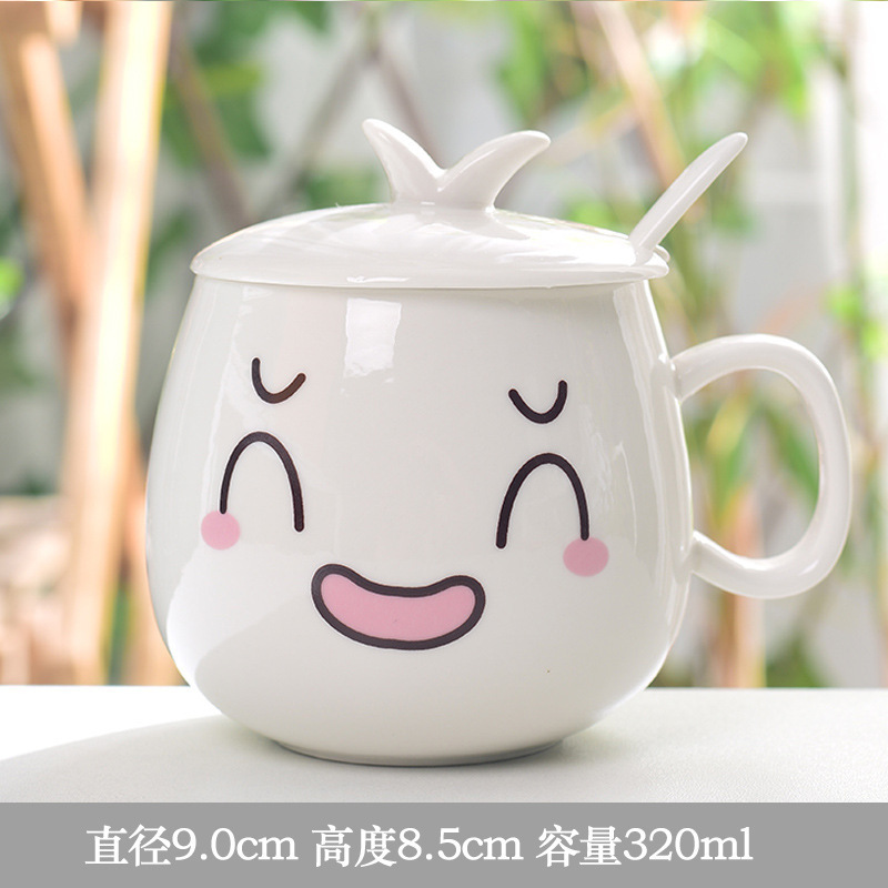 Taza de personalidad creativa Taza de cerámica con cuchara Taza de bebida de pareja de moda Taza de café casera Taza de agua de expresión