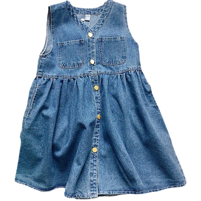 Falda vaquera para niñas, chaleco, falda, camisa de otoño 2024, falda con tirantes, vestido de dos piezas, ropa de primavera para niños