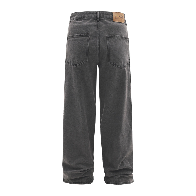 Men's Clothing new retro design multi-pocket jeans men's fashion brand new casual all-matching overalls_voghion.com