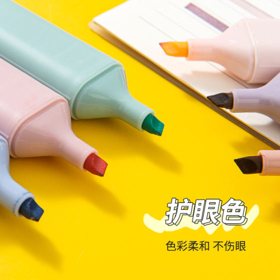 Factory soft head highlighter light color fluorescent marker large capacity students use marker color key