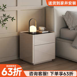 床头柜保险柜一体2025新款家用轻奢高级感卧室小型床边收纳柜带锁