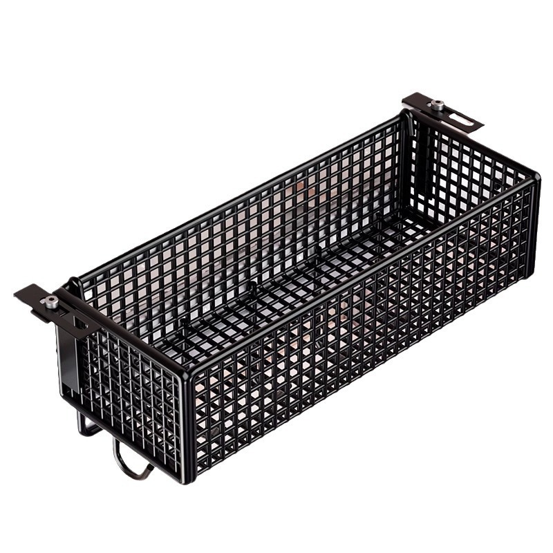 Rack de almacenamiento de cestas colgantes al lado de la cama con rack de almacenamiento de hierro forjado sin perforación de tipo colgante ajustable en la cama