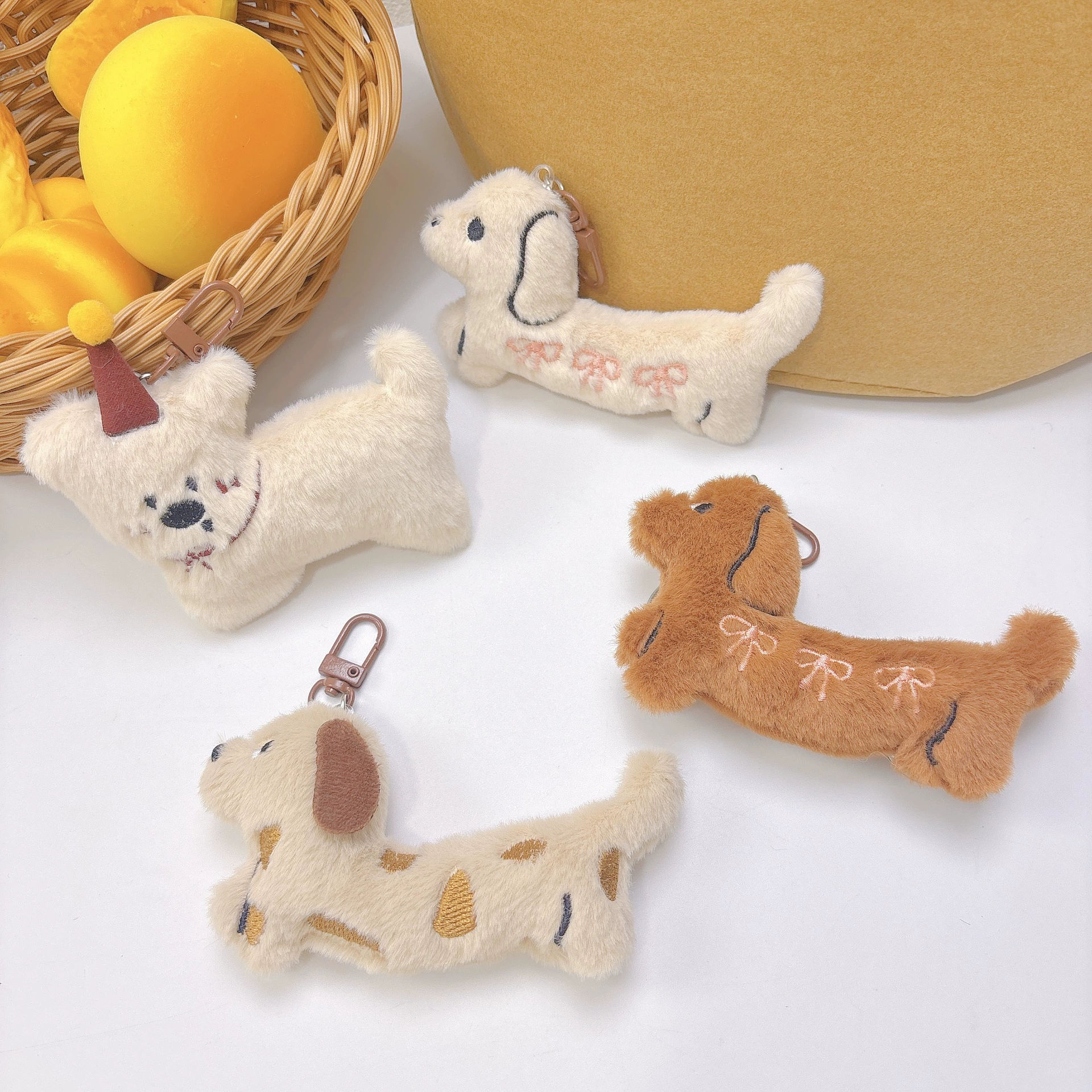Плюшевый зажим для волос Cartoon puppy, аксессуар‑подвеска, мягкий DIY, 0,01 кг