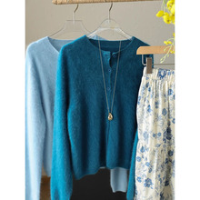 高货！反季捡漏！230g加厚拉绒羊绒羊毛衫无缝圆领开衫毛衣女秋冬