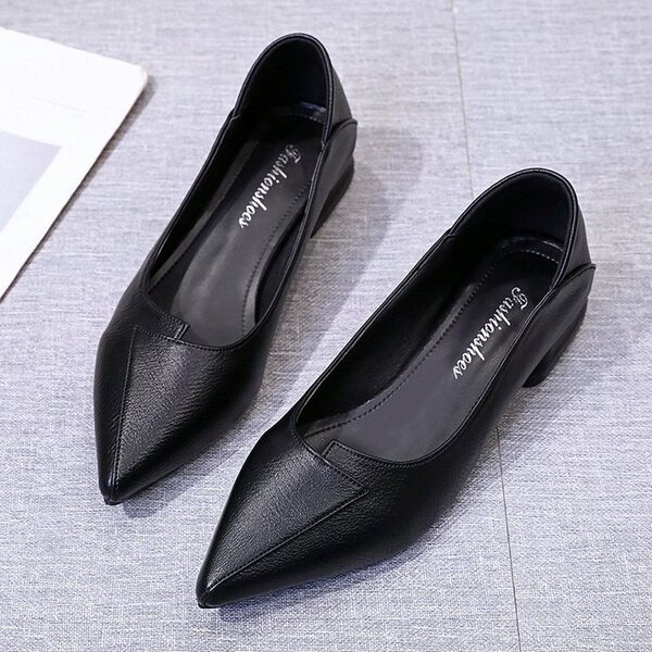 外贸浅口低跟单鞋女2025年夏季新款尖头凉鞋时尚通勤两穿简约单鞋