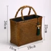 Square bamboo woven bag [double-woven ancient style] (excluding pendants)
