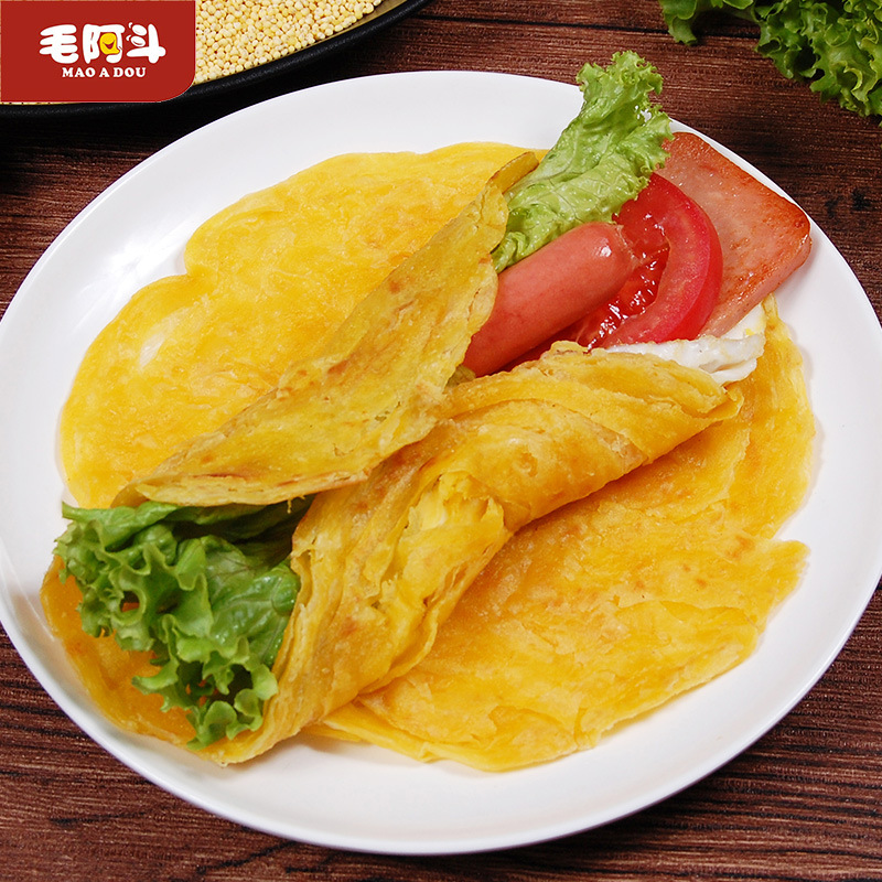 毛阿斗大黄米手抓饼80克33张家庭装早餐煎饼方便面饼油饼子大卷饼