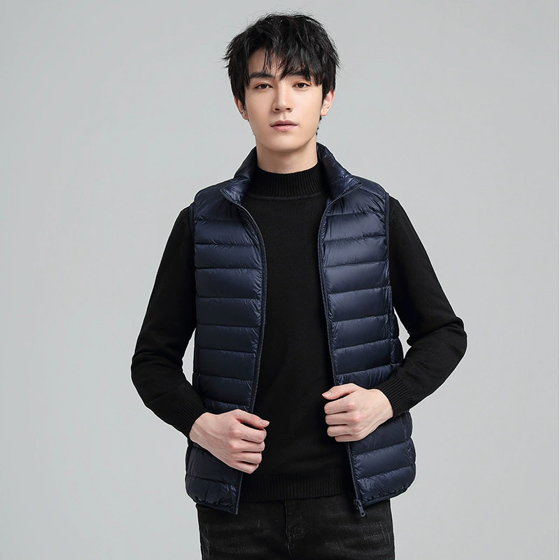 Light and thin keep warm vest with down, jacket