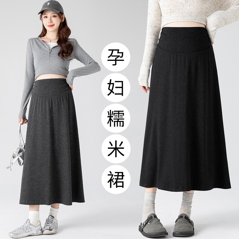 Maternity half-skirt, autumn collection, soft and comfortable fabric, mid-length, suitable for petite figures, autumn/winter maternity wear Maternity half-skirt, autumn collection, soft and comfortable fabric, mid-length, suitable for petite figures, autumn/winter maternity wear