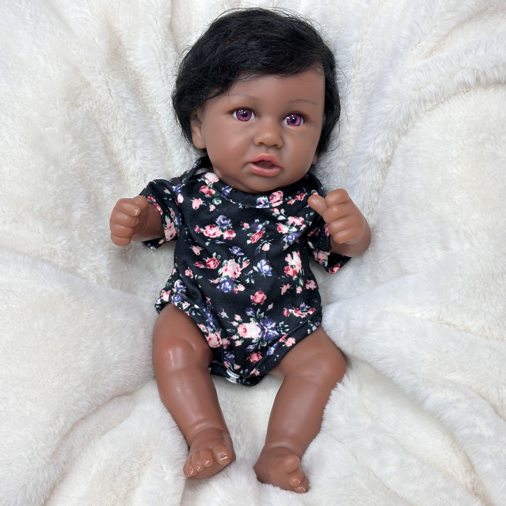 Negro africano dia muñeca bebé muñeca imitación muñeca de 2 pulgadas muñeca Sk pesada Sa suave 1