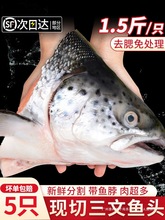 三文鱼头新鲜冷冻超大深海鱼头三文鱼边角料人吃烧烤煲汤海鲜水产