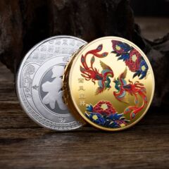 Cross-border Luan Feng Cheng Xiang commemorative medal with a diameter of 45mm and a color spray-painted metal commemorative coin gift collection