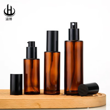 茶色玻璃乳液瓶30ml50ml按压泵头化妆品分装瓶避光喷雾瓶香水瓶