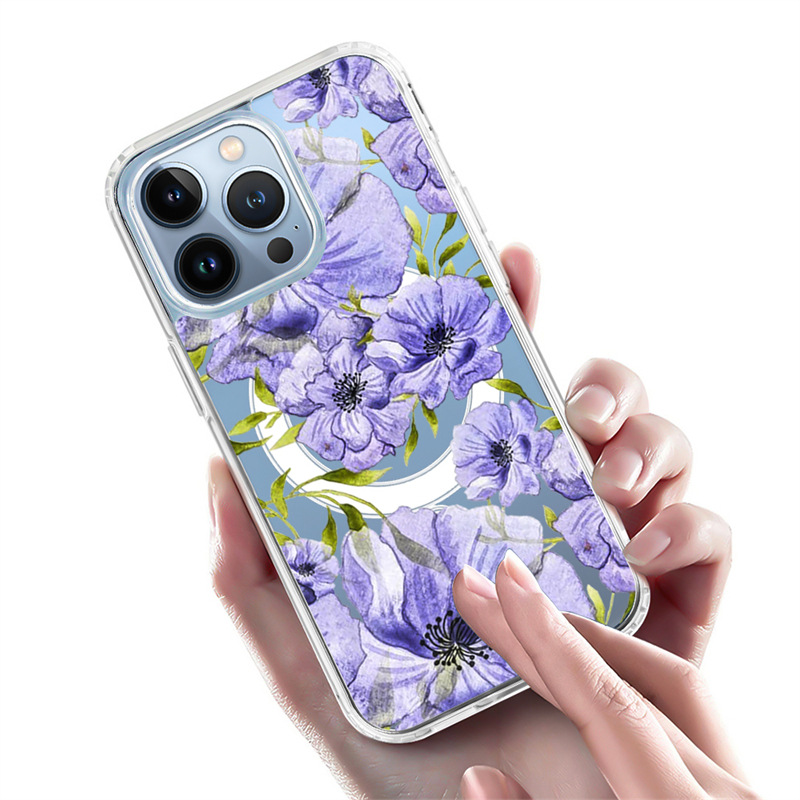 80g Weight iPhone Applicable Brands Phone Cases Classification PC, tpu Material Flower Pattern Sweet Style PC Tpu Flower Sweet Phone Cases Phone Accessories 6