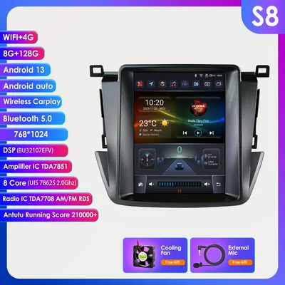 GPS vertical screen navigator — DVD Navigation - 8128g-wifi4g-lte-version-7862-carplay-eight-cores-97inch-suitable-for-13-18-toyota-rav4