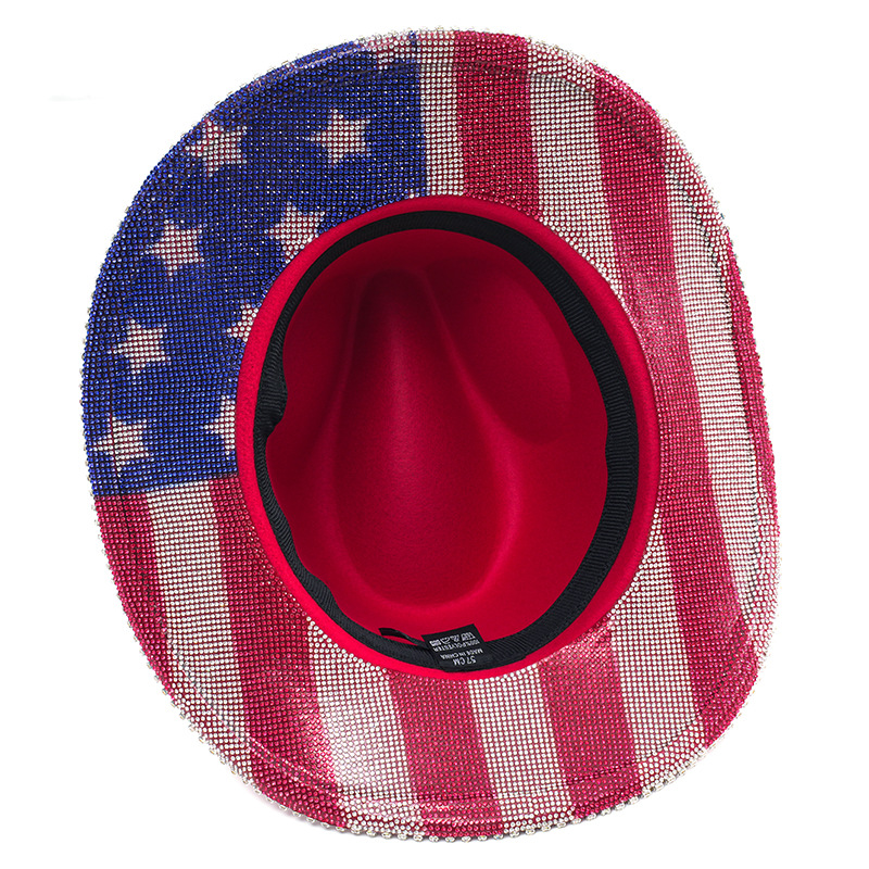 Bandera occidental sombrero vaquero sombrero estrella de verano sombrero de jazz sombrero de baile sombrero de estilo retro sombrero de protección solar gran檐