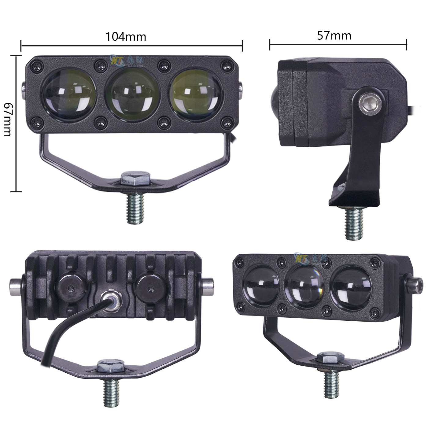 LED motocicleta vehículo todoterreno ultra brillante cañón láser de luz de alto alcance pavimentación de carretera techo red media barra delantera lámpara de niebla image 7