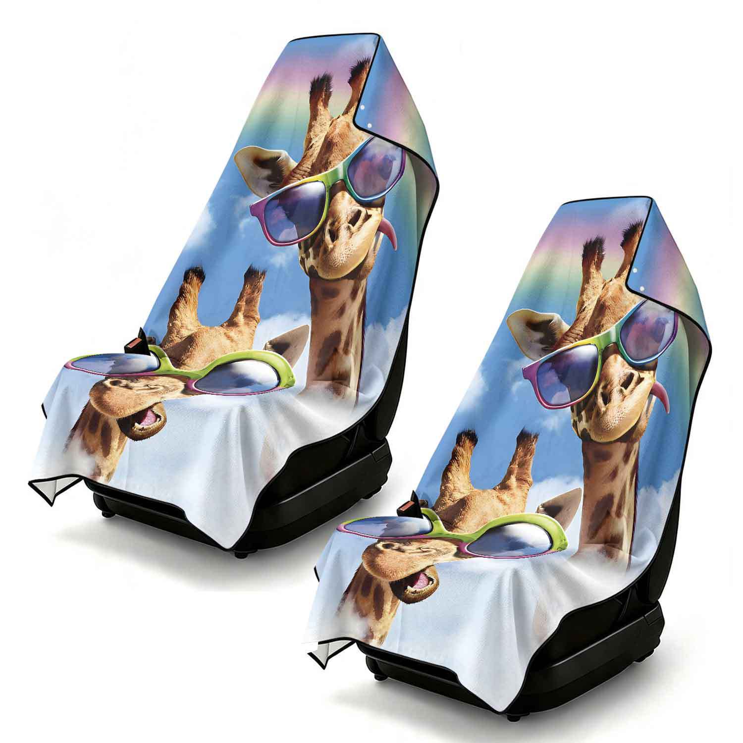 2-piece dual-use car seat cover, ultra-fine fiber, can be used as a beach towel, printed car protective seat cover 13