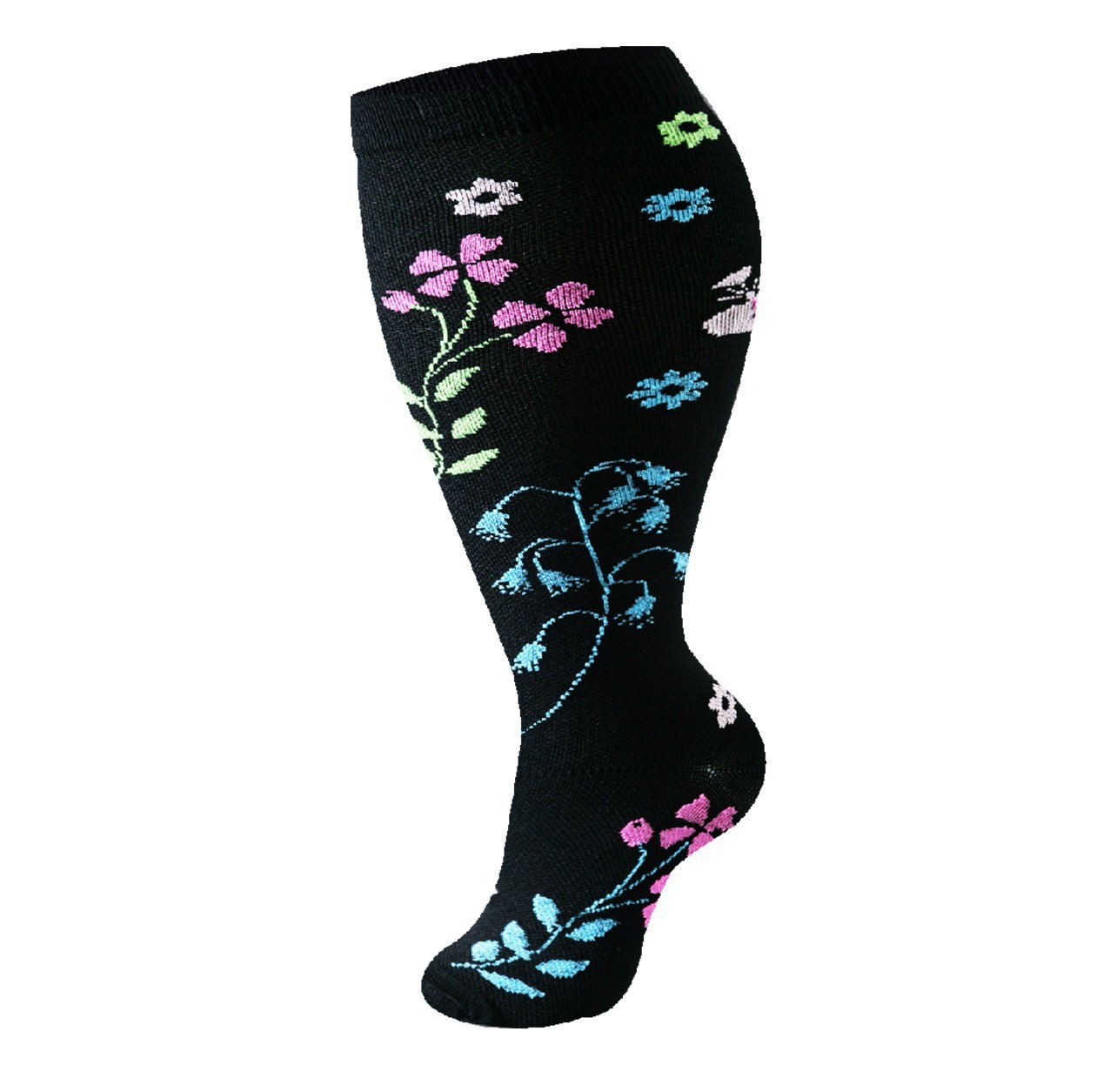 体型の大きい方のための越境加圧スポーツソックス、太った方のための膝上丈のロングソックス、強力な圧縮弾性の肥満者用スポーツソックス