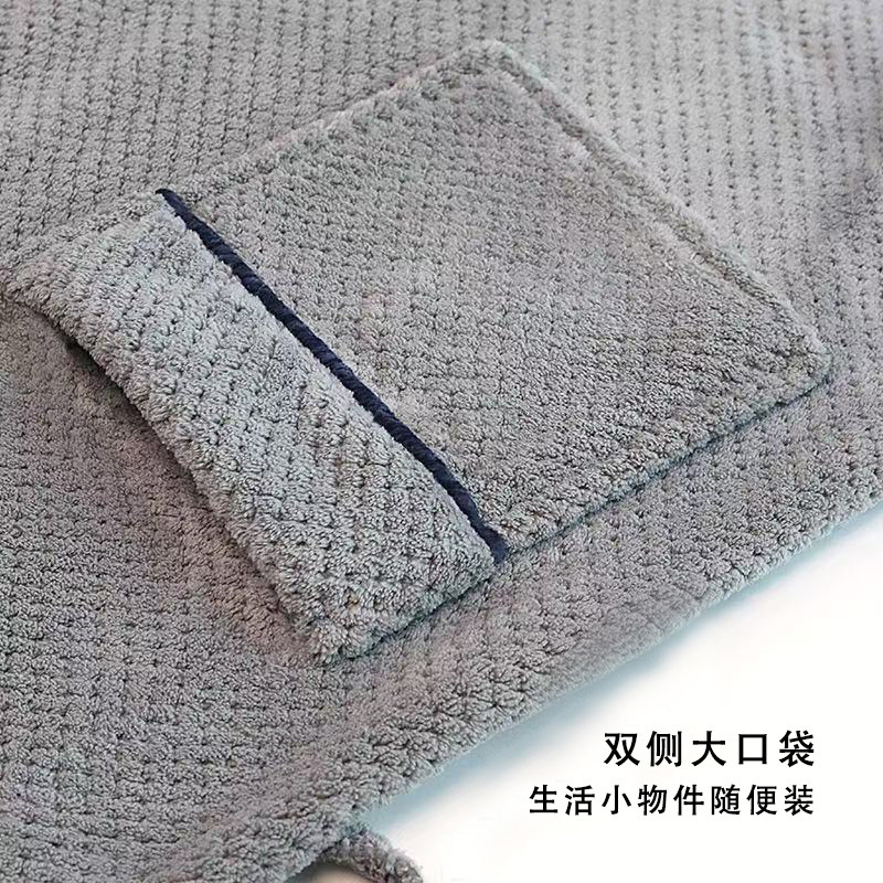秋冬季浴袍男珊瑚绒加厚睡衣情侣加长款大码浴衣舒适睡袍保暖晨袍|undefined