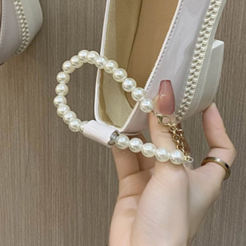 Solid Color Shoe Accessories Imitation Pearl Heels All Seasons Shoelace display picture 1