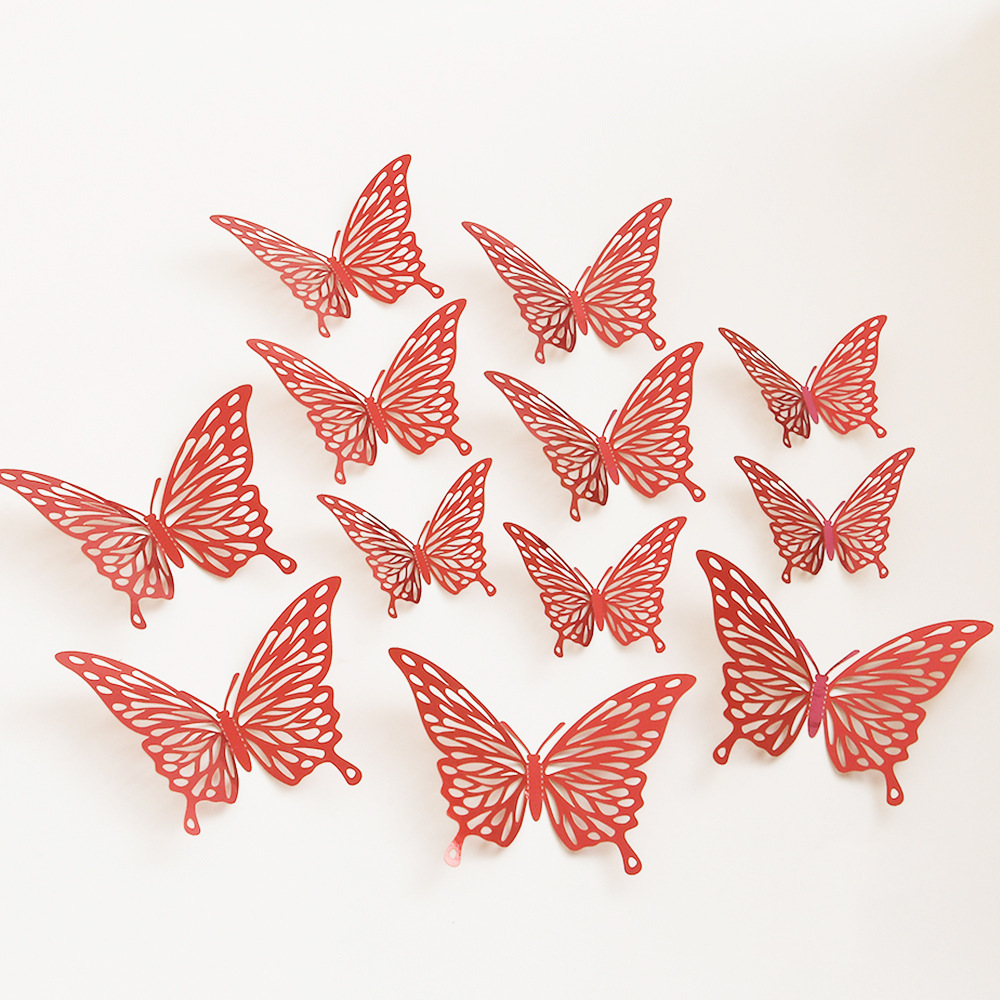 D rojo 12 mariposas huecas
