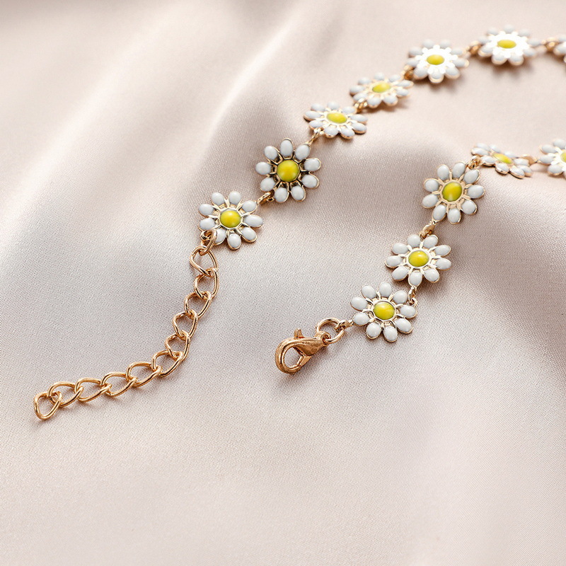 Daily Occasion Alloy Material Wholesale Jewelry Simple Style Flower Alloy Necklace