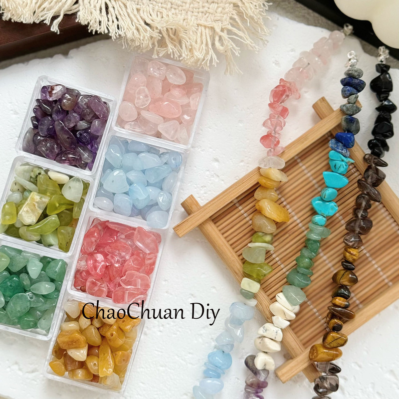 Irregular Gravel Natural Stone Beaded Bracelet DIY Jewelry Accessories Straight Hole Loose Beads Mobile Phone Chain Necklace Dzi Beads