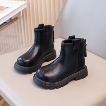 男童马丁靴2025春秋季新款女孩靴子洋气时尚复古皮靴儿童防滑短靴
