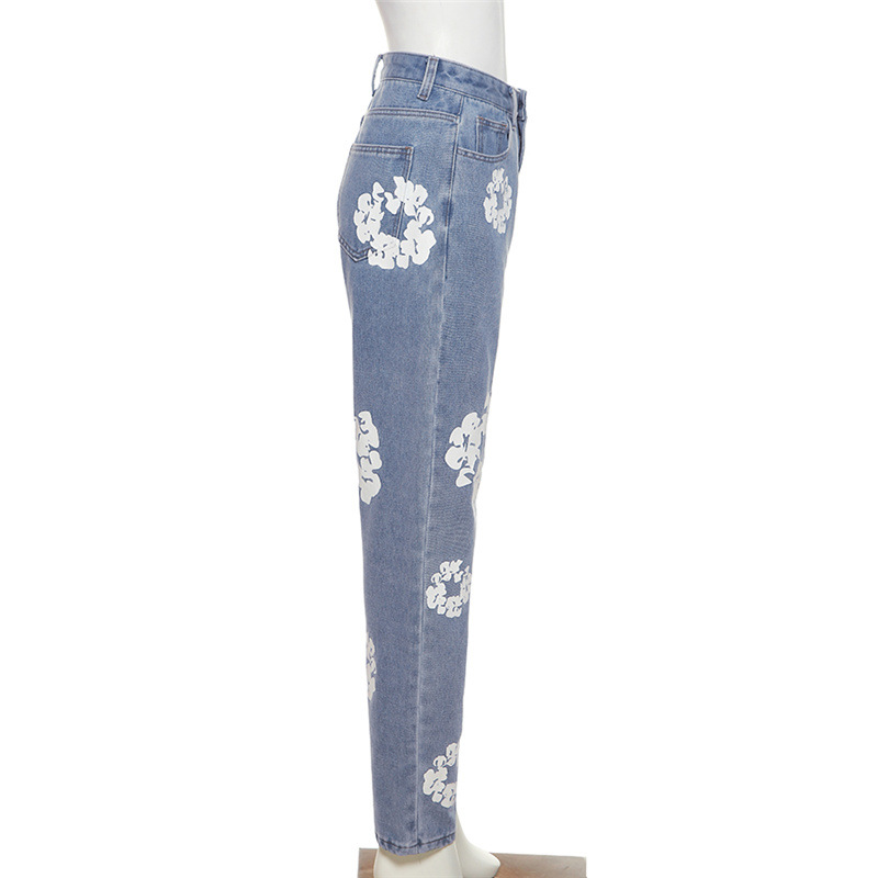 Women's Casual Simple Style Printing Full Length Printing Jeans display picture 8