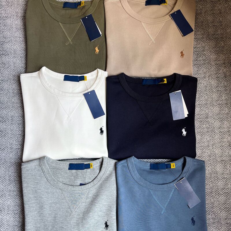 high quality Sweep Size Pony Embroidery Solid Color Long Sleeve Style Top Round Neck Sweat Pullover Men high quality Sweep Size Pony Embroidery Solid Color Long Sleeve Style Top Round Neck Sweat Pullover Men
