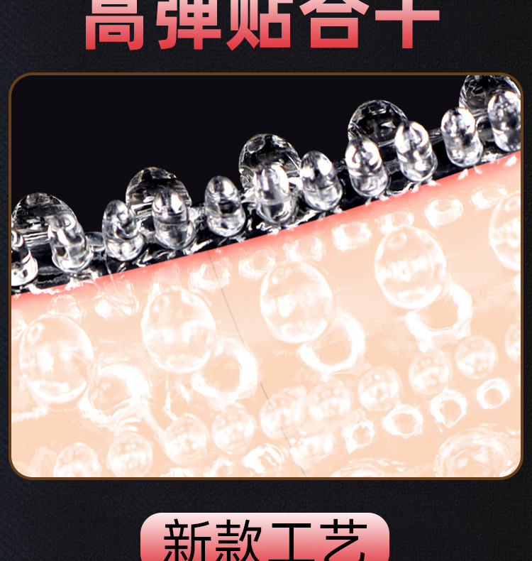 6-Piece Crystal Caterpillar Finger Sleeve Set with Lock Rings, Transparent TPE — detail image 4