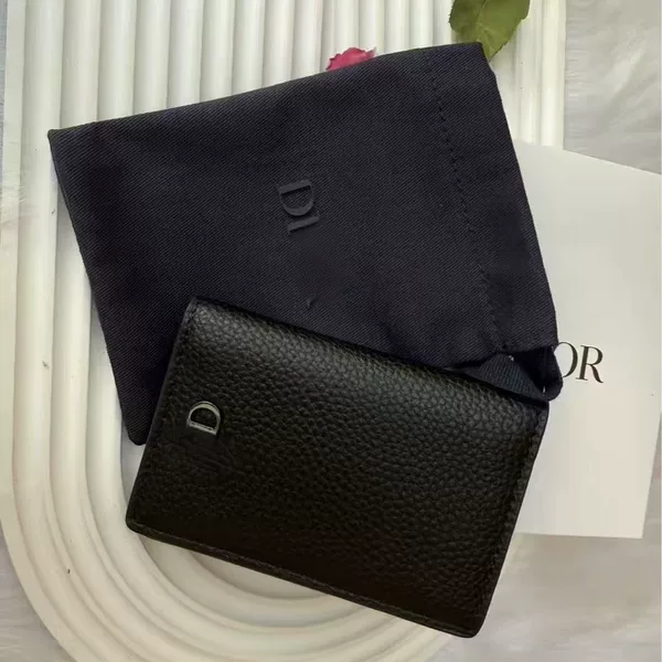 D's New 25 Black Long Vertical Wallet Pebbled Calfskin Men's Long Wallet Zobbc002