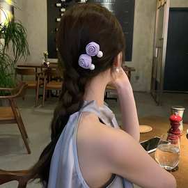 万般温柔复古玫瑰珍珠发夹女花朵发饰刘海夹2024发卡头饰侧边夹子