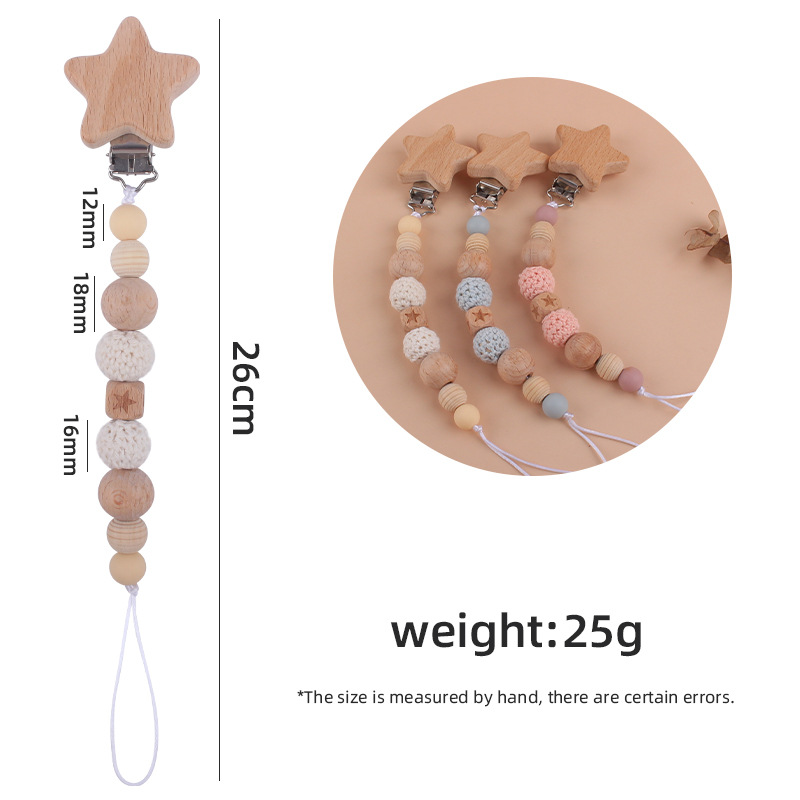 Suministros para bebés de dibujos animados ESTRELLA DE haya clip DIY creativo bebé ESTRELLA DE haya perlas Cadena de pezón cadena anti-caída
